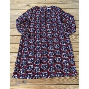 Ann Taylor Loft Patterned Shift Dress Petite Size Small SP Women’s Red